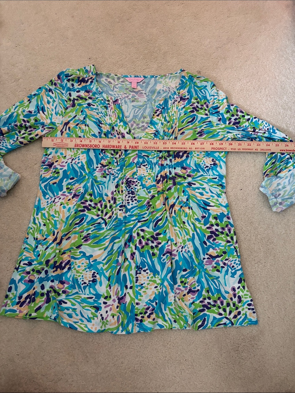 Lilly Pulitzer Blue Green Multicolor Printed Top